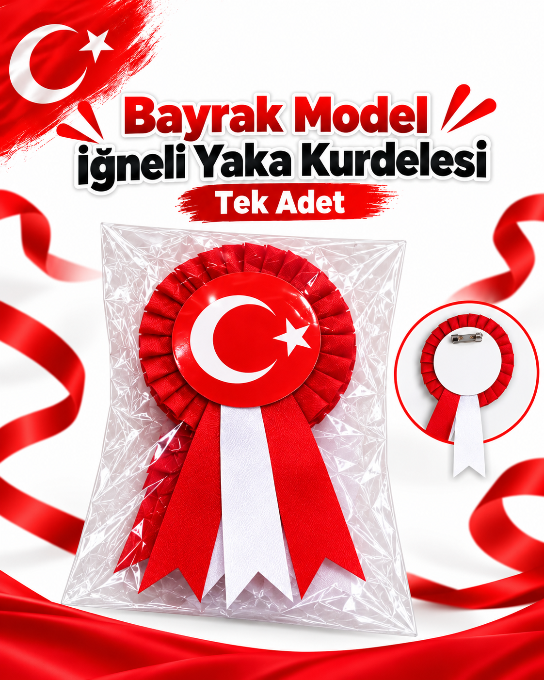 BAYRAK MODEL İĞNELİ YAKA KURDELESİ